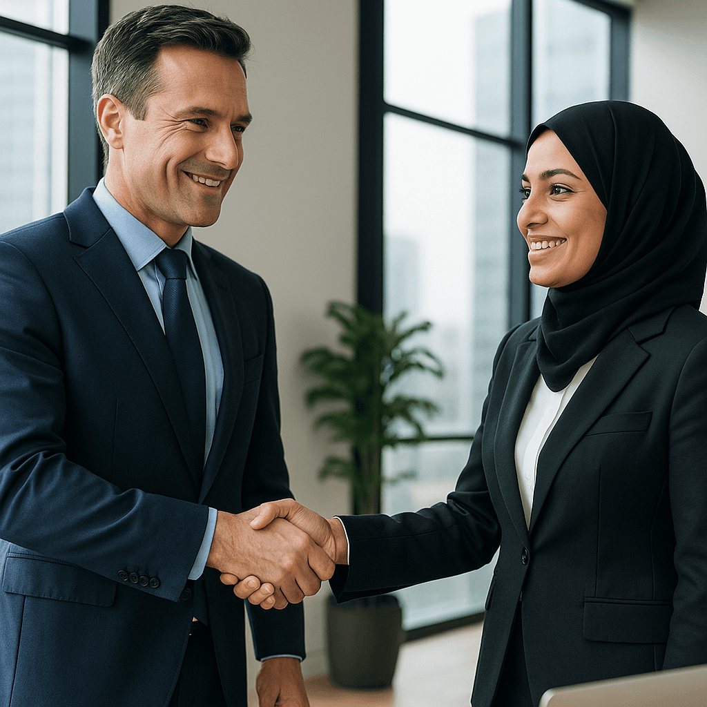 Business partnership illustration